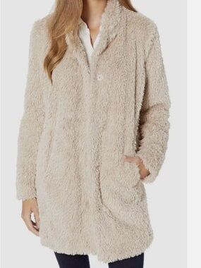 Kenneth Cole Cream Plush Teddy Jacket